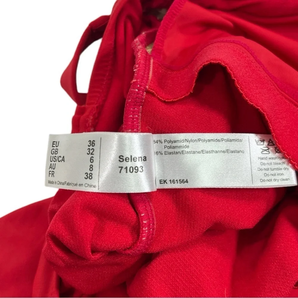 Melissa Odabash for Amoena Selena Ruched Front One Piece Swimsuit size 6 in Red